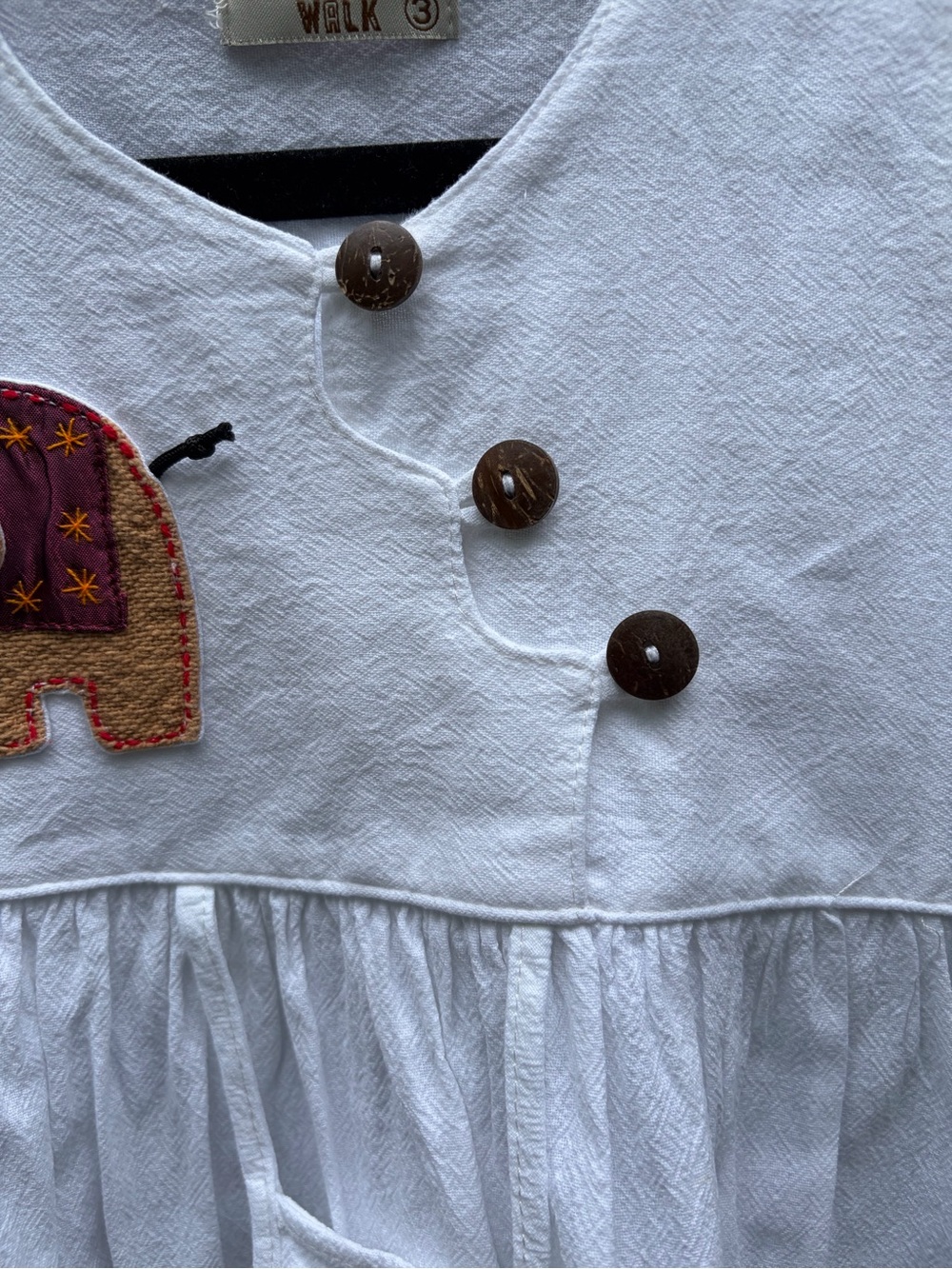 Girls White Elephant Print Dress – Size 3 – Bought in India – NWOT - Picture 4 of 6